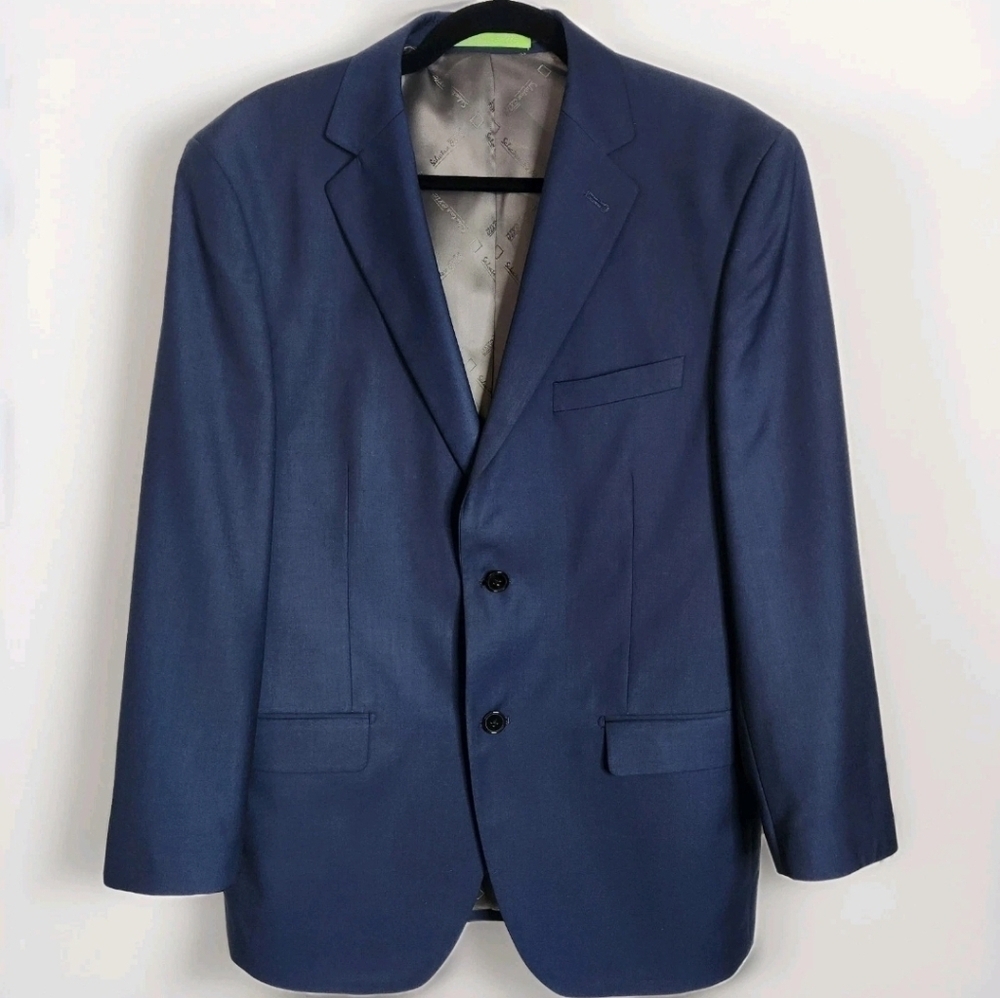 Salvatore Exte Florence Blue Suit Jacket 40R Two‎ Button Blazer Business Wedding